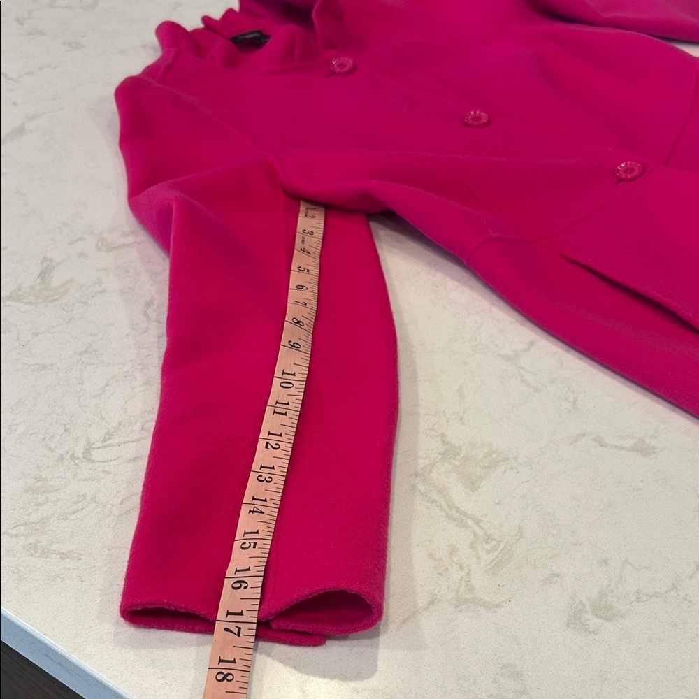 Talbots Ruffle-Neck Double-Face Jacket Pink Wool Blend Pockets Preppy 10 - Picture 9 of 14